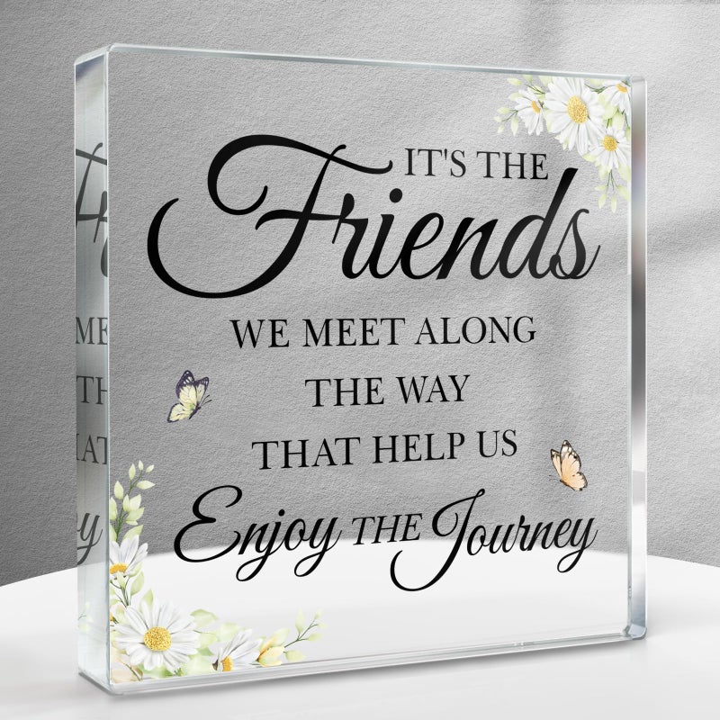 BeneCharm Gifts for Friends, Best Friend Birthday Gifts for Women, Friendship Gifts for Women, Bestie Gifts, Best Friend Appreciation Acrylic Decor Plaque - Image 1