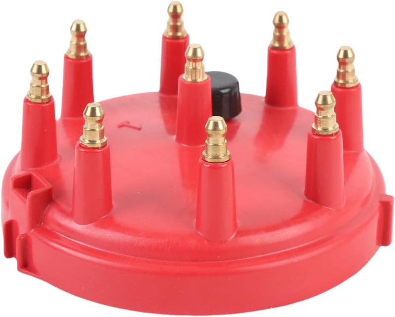 Ignition Distributor Cap Rotor Kit DC12V, Brass Terminals, Screw In, Replacement for E - 150 E - 250 - High Spark Output, Anti Crack Thermoplastic, Durable Engine Performance (Red) - Image 3