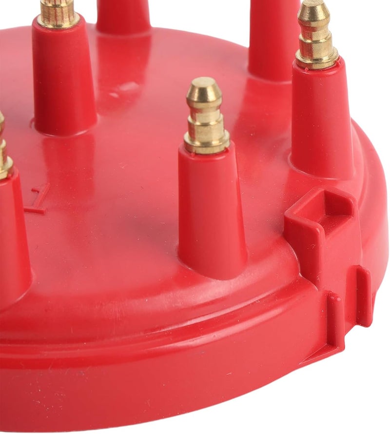 Ignition Distributor Cap Rotor Kit DC12V, Brass Terminals, Screw In, Replacement for E - 150 E - 250 - High Spark Output, Anti Crack Thermoplastic, Durable Engine Performance (Red) - Image 4