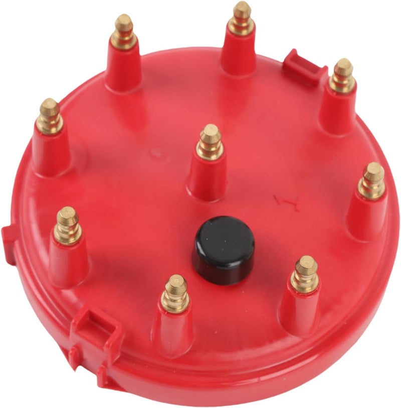 Ignition Distributor Cap Rotor Kit DC12V, Brass Terminals, Screw In, Replacement for E - 150 E - 250 - High Spark Output, Anti Crack Thermoplastic, Durable Engine Performance (Red) - Image 2