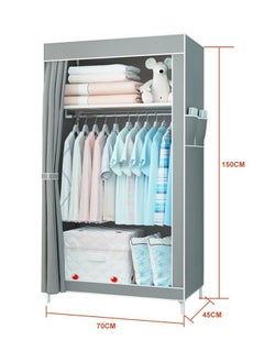 XiuWoo Portable Fabric Nonwoven Wardrobe Storage Closet Organizer With Hanging Rod 70*45*150cm  - Image 4