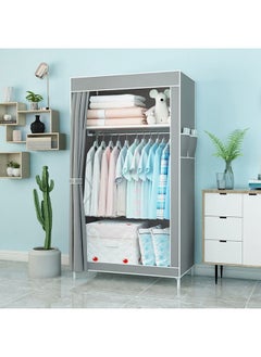 XiuWoo Portable Fabric Nonwoven Wardrobe Storage Closet Organizer With Hanging Rod 70*45*150cm  - Image 3