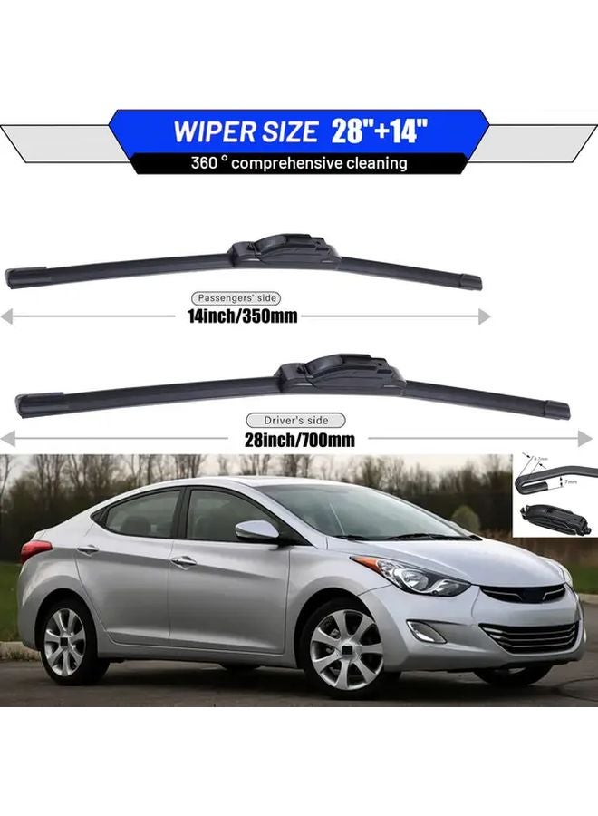 Premium All Weather Windshield Wiper Blades 28 And 14 Inches For Hyundai Elantra 2011 2016 - Image 2