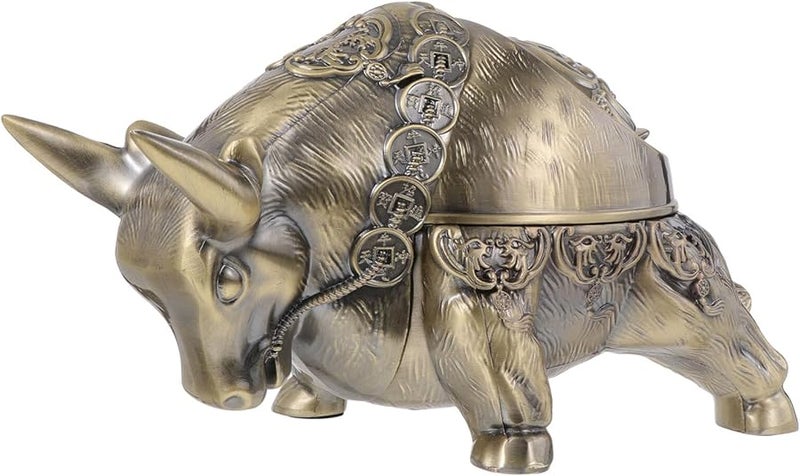 Zinc Alloy Windproof Ashtray with Lid Large Deep Smokeless Ash Holder for Home Office - Image 1