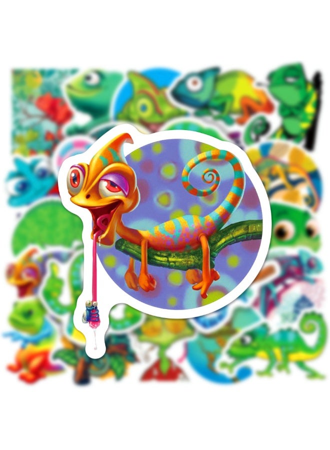 NIBEMINENT 50 Pcs Chameleon Tiger Deco Kit Waterproof Stickers, High Definition Printing Bright Colors, Suitable for Laptop Skateboard Luggage Water Bottle Guitar DIY - Image 3