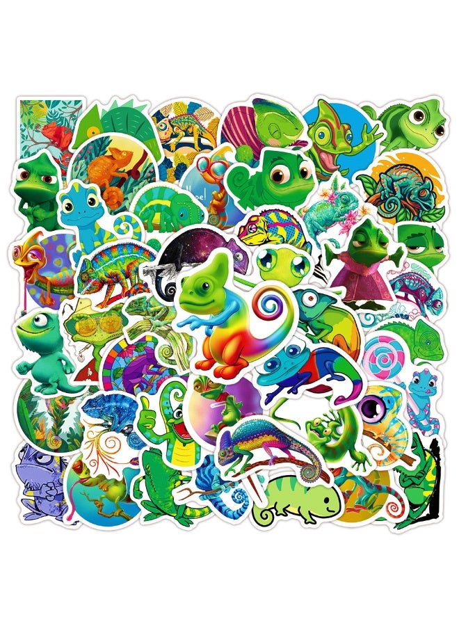 NIBEMINENT 50 Pcs Chameleon Tiger Deco Kit Waterproof Stickers, High Definition Printing Bright Colors, Suitable for Laptop Skateboard Luggage Water Bottle Guitar DIY - Image 1