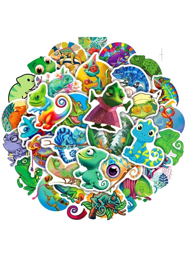 NIBEMINENT 50 Pcs Chameleon Tiger Deco Kit Waterproof Stickers, High Definition Printing Bright Colors, Suitable for Laptop Skateboard Luggage Water Bottle Guitar DIY - Image 2