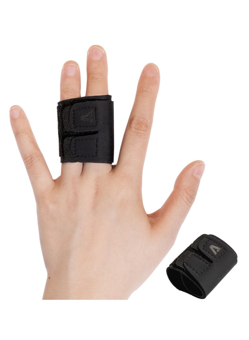 SYOSI Finger Splint Wraps Finger Sleeves Protectors 2 Pack Compression Elastic Adjustable Brace Buddy Wraps Straps Mallet Finger Brace for Sport Arthritis Trigger Finger and Joint Injuries L - Image 1