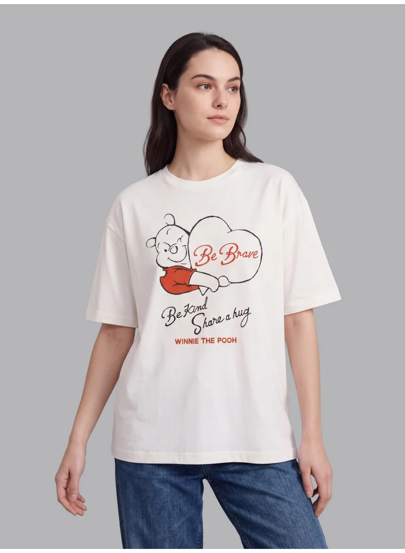 Disney Disney Women's Graphic T-Shirt Pack of 2 | Winnie the Pooh & Mickey Mouse Casual Crew Neck Tees | Soft Cotton Short Sleeve Character T-Shirts for Women