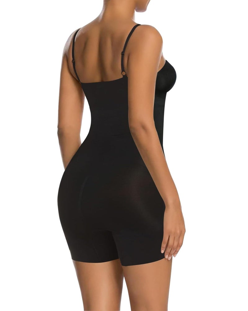 SHAPERX Bodysuit for Women Tummy Control Shapewear Mid-Thigh Seamless Full Body Shaper, SZ6224-Black-M - Image 2