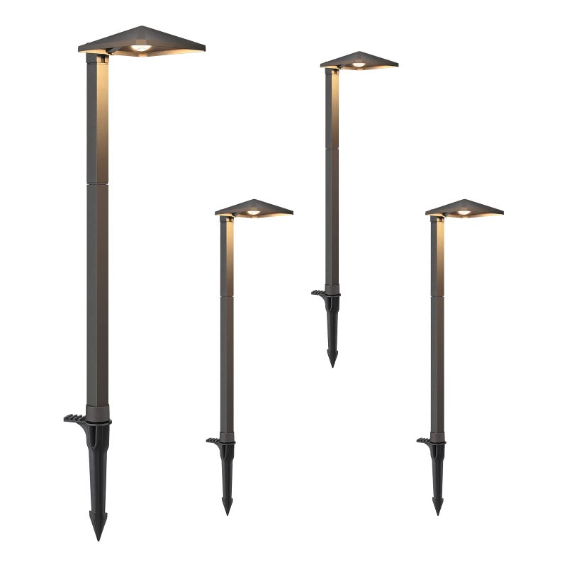 EDISHINE Pyramid Low Voltage Landscape Lighting 3W 230LM 3000K 50000 Hrs Waterproof LED Pathway Lights Wired 12V Electric Outdoor Landscpae Path Light with Connectors Aluminum Housing