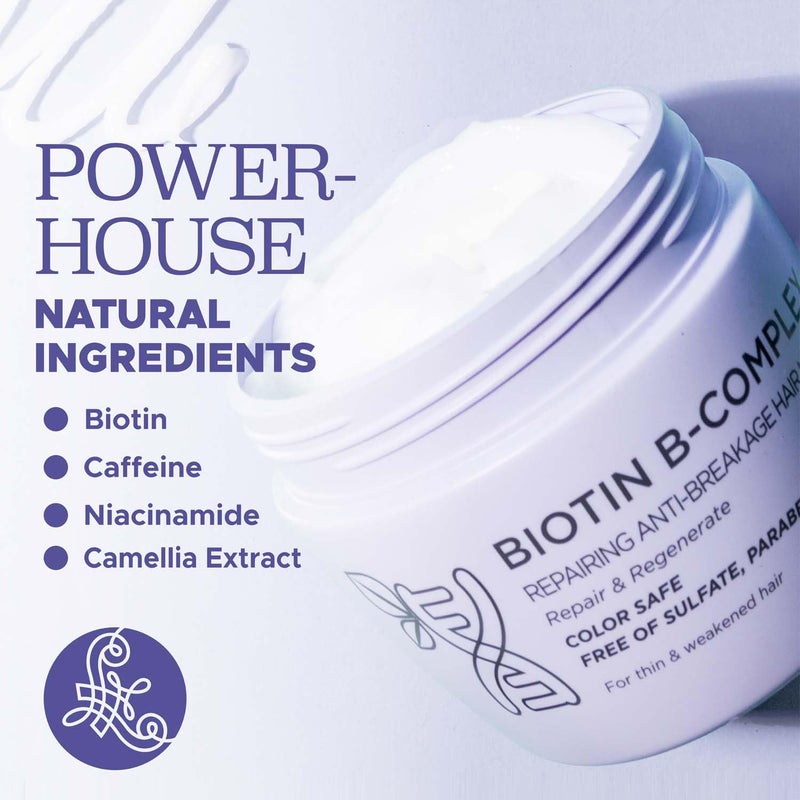 L LUSETA Luseta Biotin B-Complex Hair Mask for Hair Growth & Strengthener 16.9 Oz Deep Conditioning for Thinning Damaged Hair with Argan Caffein Oil - Image 3