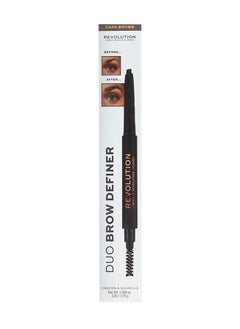 Makeup Revolution Duo Brow Definer Pencil Dark Brown  - Image 1