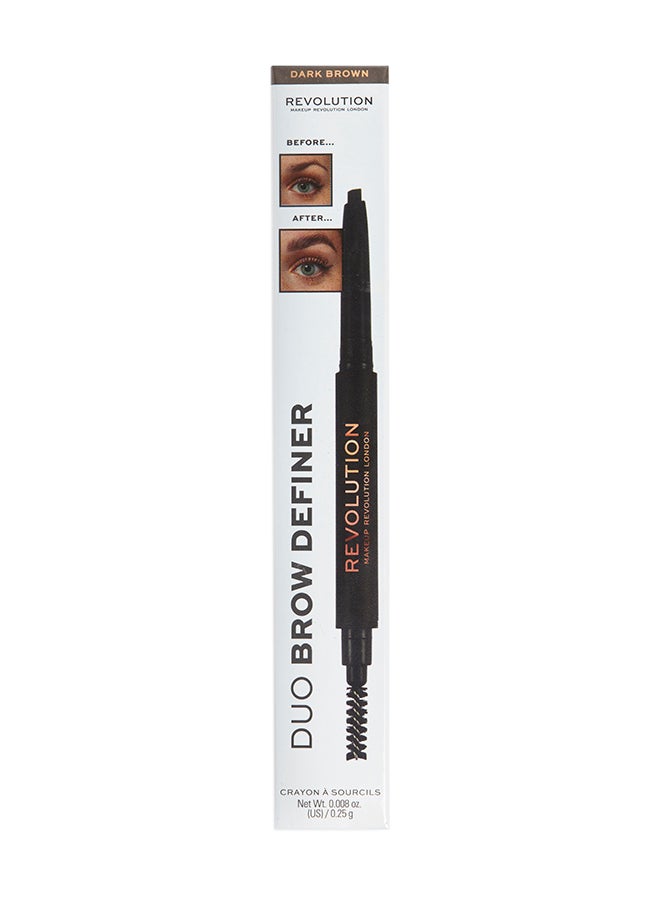 Makeup Revolution - Duo Brow Definer Pencil Dark Brown - Image 1