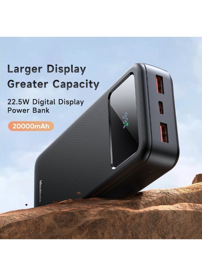 McDodo Power Bank 20000mAh, Large LED Display, 22.5W PD Fast Charging, 1 USB-C + 2 USB-A, PD3.0 QC3.0 VOOC, Charge 3 Devices, Black, MC-4230 - Image 3