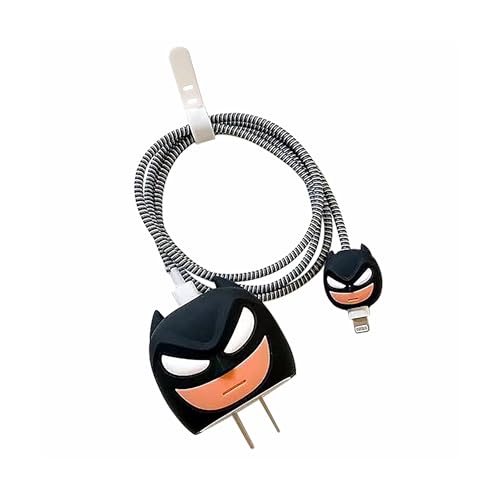 Like Star مثل ستار® سيليكون كارتون تصميم ثلاثي الأبعاد واقي متوافق مع شاحن محول الطاقة USB-C بقوة 25W من سامسونج، غطاء واقي لنمط لطيف حماية كاملة 360° 4in1 (أنجري مان) - Image 1