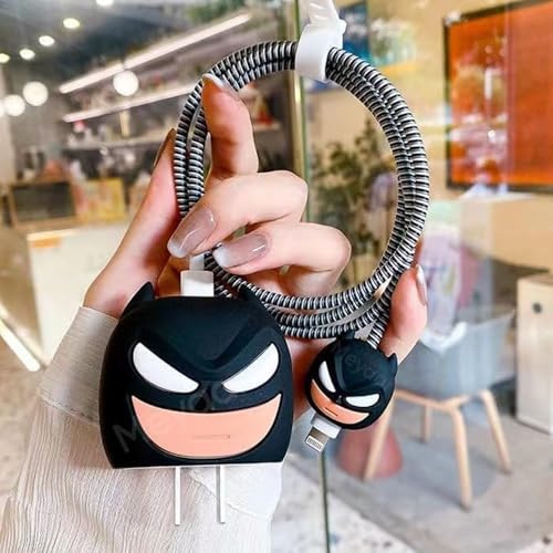 Like Star مثل ستار® سيليكون كارتون تصميم ثلاثي الأبعاد واقي متوافق مع شاحن محول الطاقة USB-C بقوة 25W من سامسونج، غطاء واقي لنمط لطيف حماية كاملة 360° 4in1 (أنجري مان) - Image 2