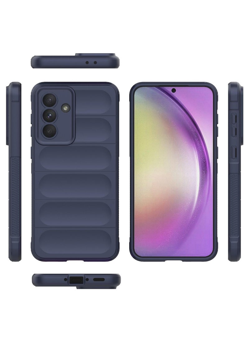 جراب موبايل ماجيك شيلد  سيليكون مضاد للصدمات وحمايه للكاميرا متوافق   Samsung Galaxy A56 (ازرق غامق)