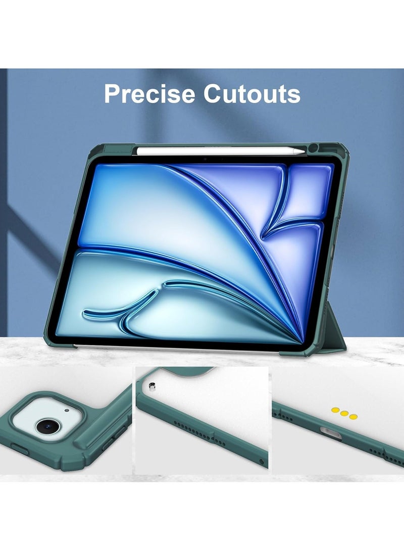 iPad Air 13 Inch (M2) 2024 Case, Smart Slim Folio Stand Auto Sleep/Wake Cover, with Pencil Slot, Clear Transparent Back Shell for iPad Air 13 Inch - Image 4