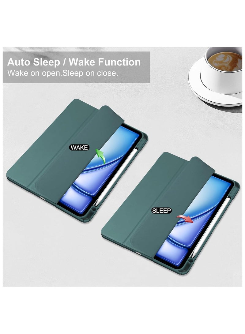 iPad Air 13 Inch (M2) 2024 Case, Smart Slim Folio Stand Auto Sleep/Wake Cover, with Pencil Slot, Clear Transparent Back Shell for iPad Air 13 Inch - Image 2