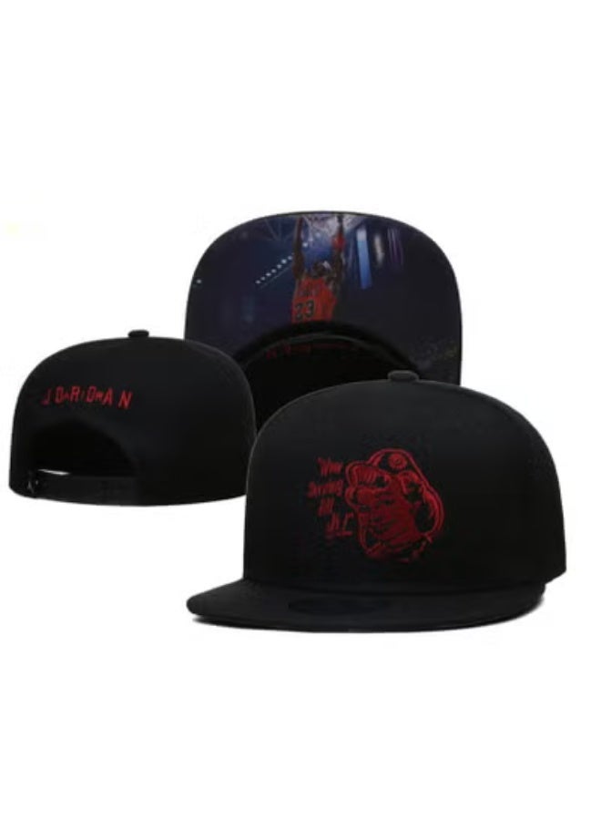 NEW ERA Streetwear Snapback Cap with Jordan - Themed Embroidery & Print 