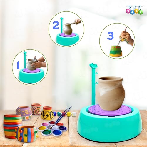 SamBaby Kids Pottery Wheel Pottery with Clay for Kids Play Game - Image 4