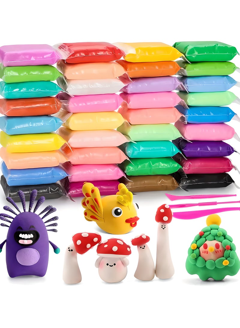 ليكسادا 36 قطعة من الطين المجفف بالهواء، طقم طين النمذجة السحري مع ملحقات أدوات الطين السحرية، طين ضغط الطين للبالغين وفن عجين اللعب، مناسب لهدايا أعياد الميلاد، هدايا السنة الجديدة، ألعاب تعليمية للأطفال، هدية للأطفال من سن 3 سنوات فأكثر (لون عشوائي) - Image 1