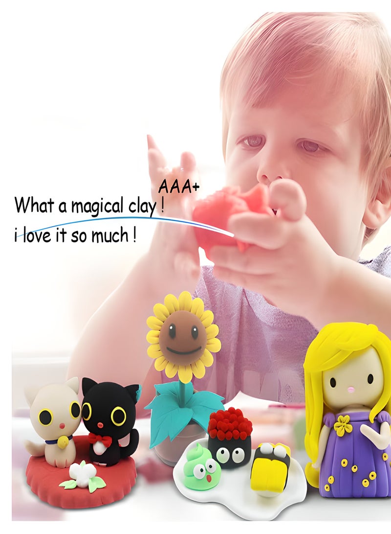 ليكسادا 36 قطعة من الطين المجفف بالهواء، طقم طين النمذجة السحري مع ملحقات أدوات الطين السحرية، طين ضغط الطين للبالغين وفن عجين اللعب، مناسب لهدايا أعياد الميلاد، هدايا السنة الجديدة، ألعاب تعليمية للأطفال، هدية للأطفال من سن 3 سنوات فأكثر (لون عشوائي) - Image 3
