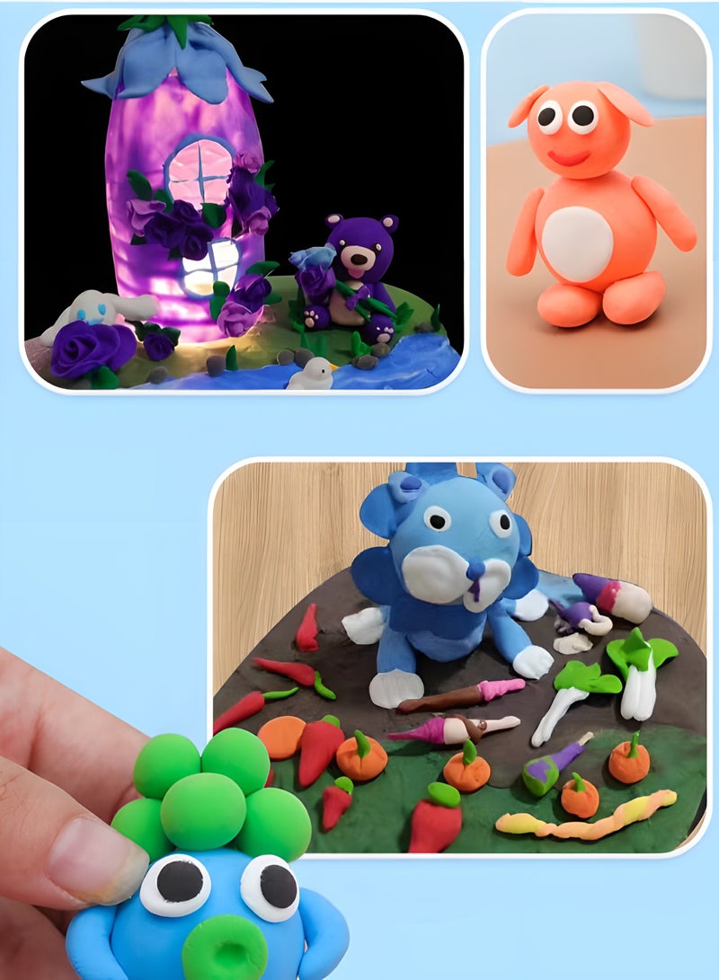 ليكسادا 36 قطعة من الطين المجفف بالهواء، طقم طين النمذجة السحري مع ملحقات أدوات الطين السحرية، طين ضغط الطين للبالغين وفن عجين اللعب، مناسب لهدايا أعياد الميلاد، هدايا السنة الجديدة، ألعاب تعليمية للأطفال، هدية للأطفال من سن 3 سنوات فأكثر (لون عشوائي) - Image 5