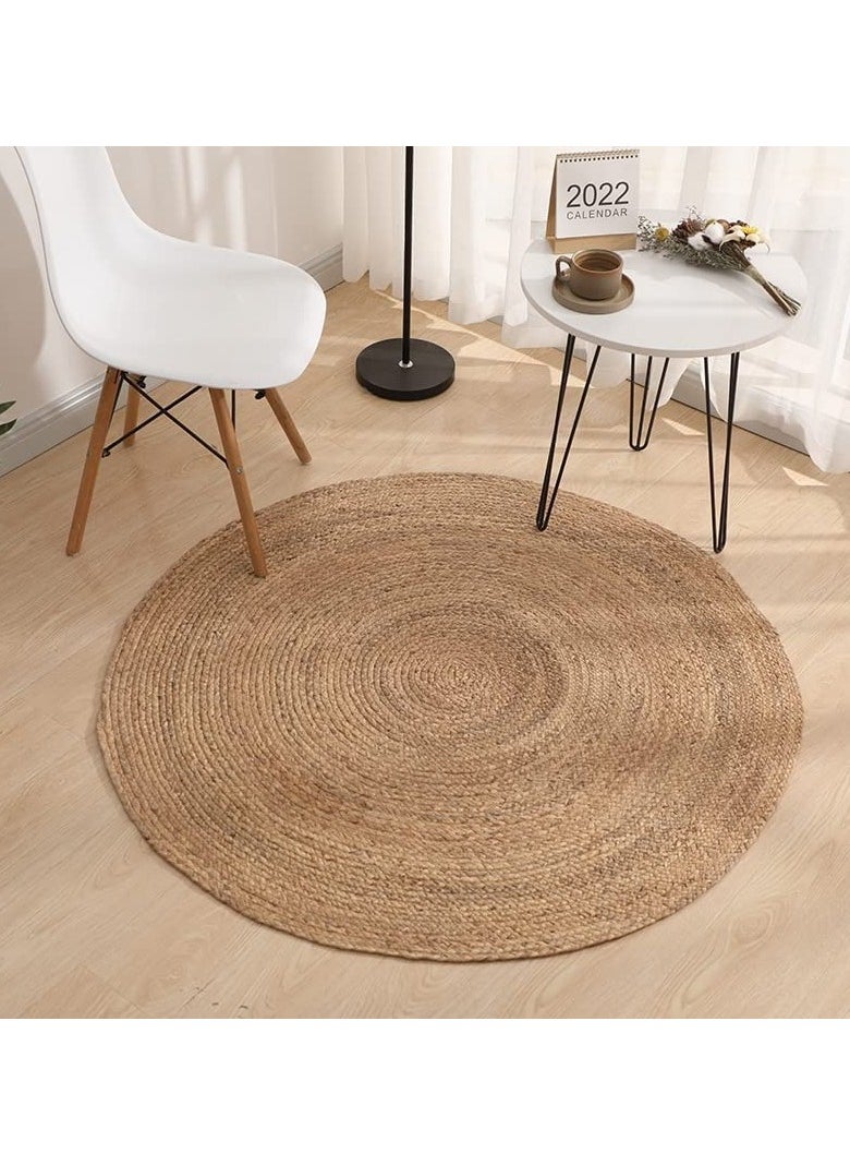LINGWEI Handmade Natural Jute Rug Stylish Area Rugs for Living Room Bedroom Kitchen Entryway and Hallway Handwoven Hand Braided and Reversible Designs for Indoor and Outdoor  - Image 3