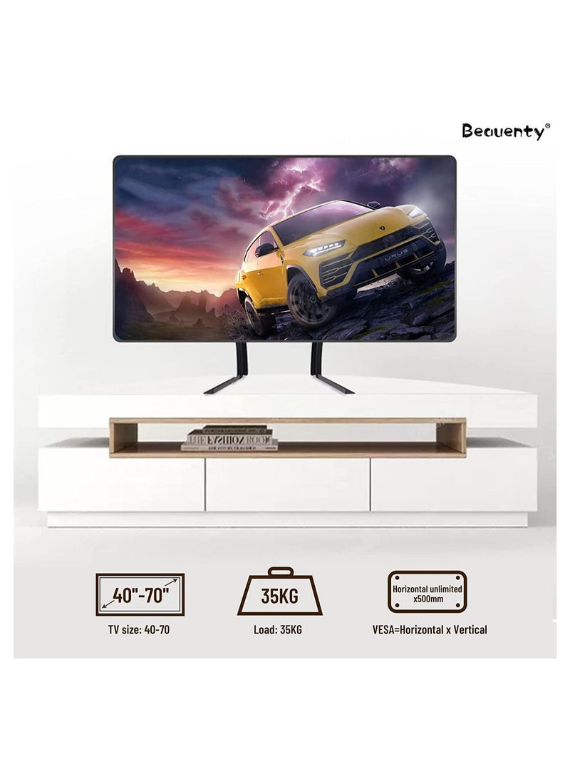 Generic - Universal TV Stand Tabletop for 40 to 70 inch Plasma LCD LED Flat Screen TVs, LCD TVs Premium Height Adjustable Leg Stand, Holds Up 35kg - Image 1