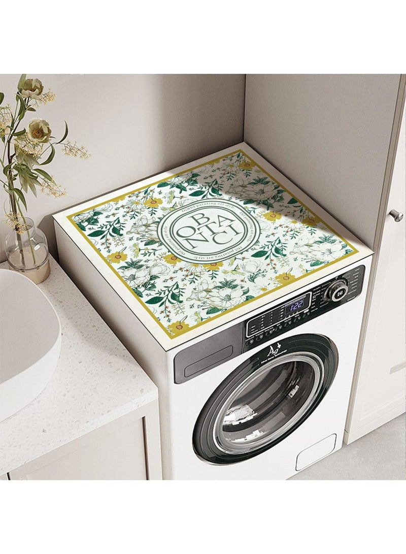 SYOSI Floral Washer and Dryer Covers, Dust Proof Anti-Slip Top Protector Mat, Decorative Washing Machine Cover for Home, Kitchen, and Laundry Room, Laundry Topper for Washer and Dryer （Energy Class） - Image 1