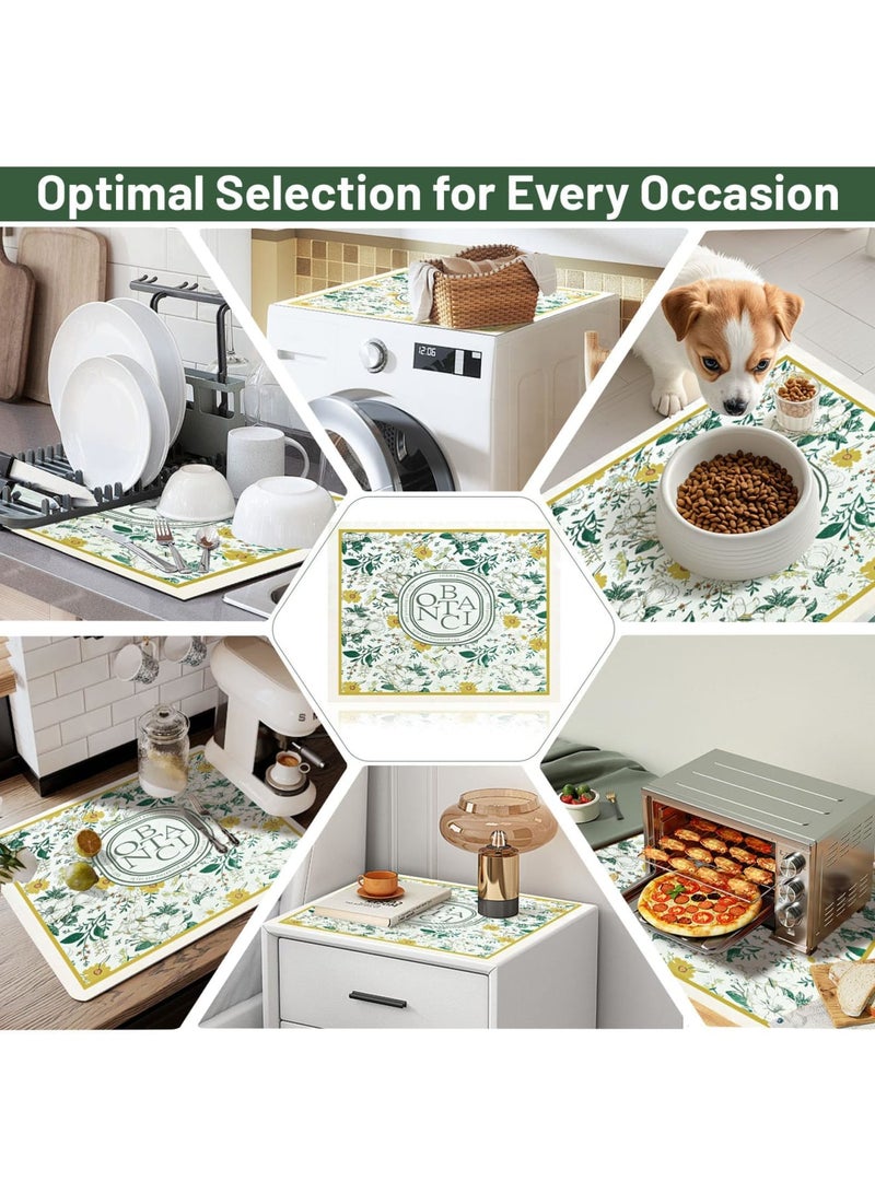 SYOSI Floral Washer and Dryer Covers, Dust Proof Anti-Slip Top Protector Mat, Decorative Washing Machine Cover for Home, Kitchen, and Laundry Room, Laundry Topper for Washer and Dryer （Energy Class） - Image 5