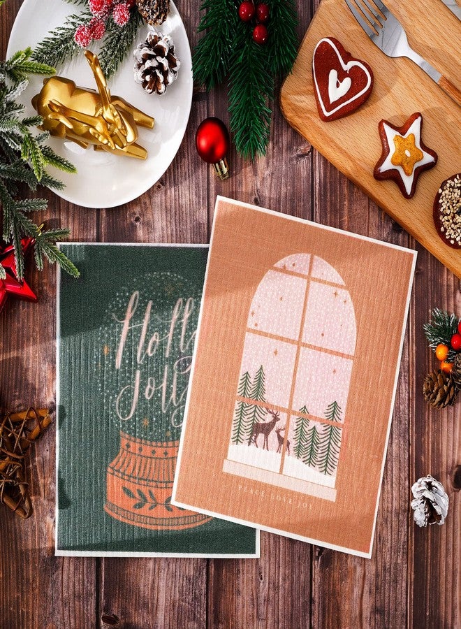 وولاين مجموعة من 6 قطع من مناشف المطبخ السويدية من والين، بتصميم بوهيمي أنيق، قابلة لإعادة الاستخدام والغسل، مصنوعة من القطن، مثالية لعيد الميلاد، مناسبة للخبز والطبخ خلال عطلة الشتاء، مقاس 6.7 × 7.7 بوصة. - Image 4