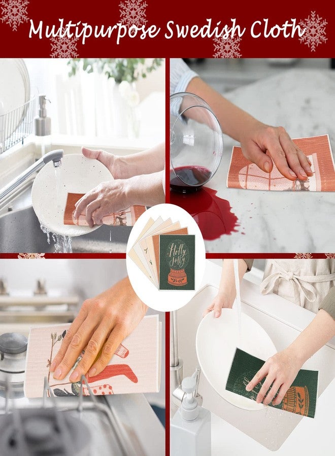 وولاين مجموعة من 6 قطع من مناشف المطبخ السويدية من والين، بتصميم بوهيمي أنيق، قابلة لإعادة الاستخدام والغسل، مصنوعة من القطن، مثالية لعيد الميلاد، مناسبة للخبز والطبخ خلال عطلة الشتاء، مقاس 6.7 × 7.7 بوصة. - Image 5