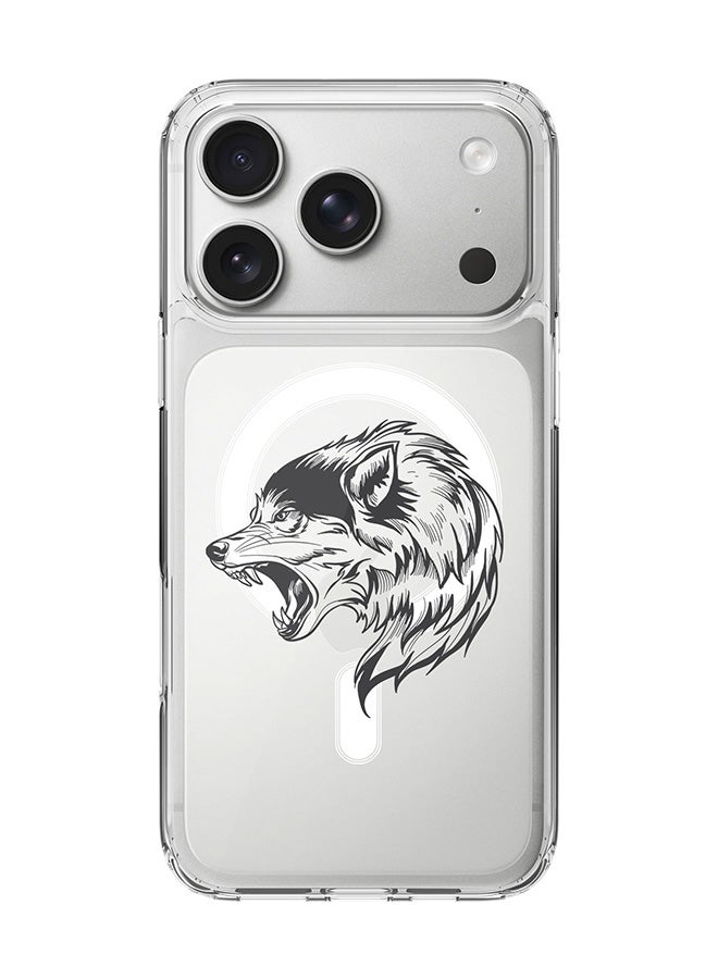 Stylizedd Classic Clear MagSafe Case for iPhone 17 Pro , Hybrid Soft Case Flexible Edges Anti Drop TPU PC Gel Thin Transparent Cover [ Designed for iPhone 17 Pro ] - Bear Growl