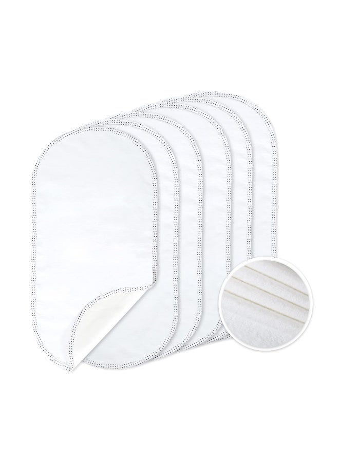 Tillyou 6Pk Larger Softer Changing Pad Liners Waterproof 27 X 13 Washable Reusable Flannel Cotton Changing Table Cover Liners Leakproof Portable Baby Changing Mat For Boys Girls White - Image 1