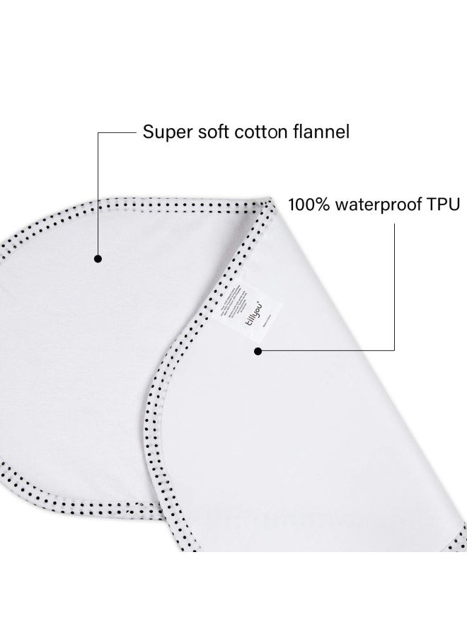 Tillyou 6Pk Larger Softer Changing Pad Liners Waterproof 27 X 13 Washable Reusable Flannel Cotton Changing Table Cover Liners Leakproof Portable Baby Changing Mat For Boys Girls White - Image 4
