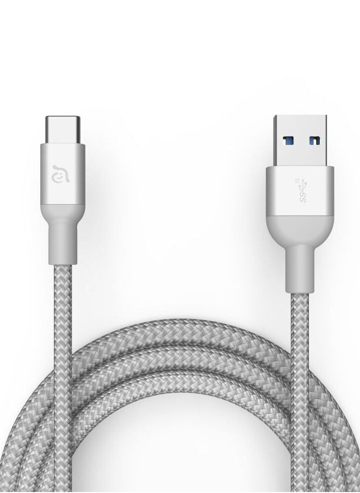 ADAM ELEMENTS - ADAM ELEMENTS CASA M100 USB Type C Male to USB 3.0 Male Cable Metal Braid Grey - Image 1