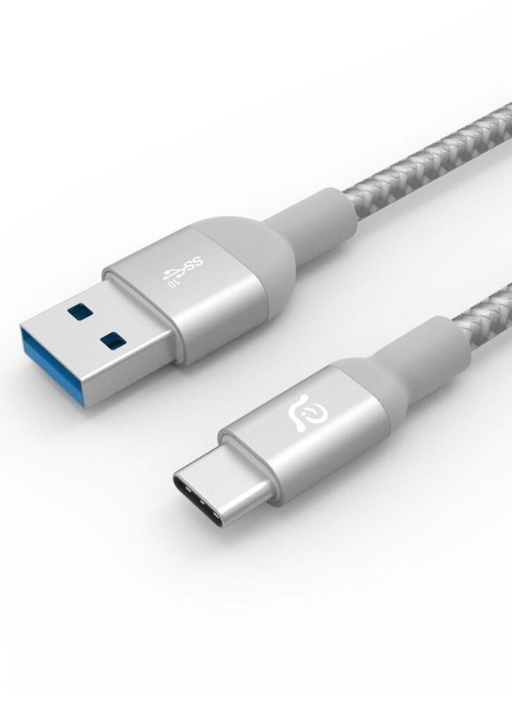 ADAM ELEMENTS - ADAM ELEMENTS CASA M100 USB Type C Male to USB 3.0 Male Cable Metal Braid Grey - Image 1