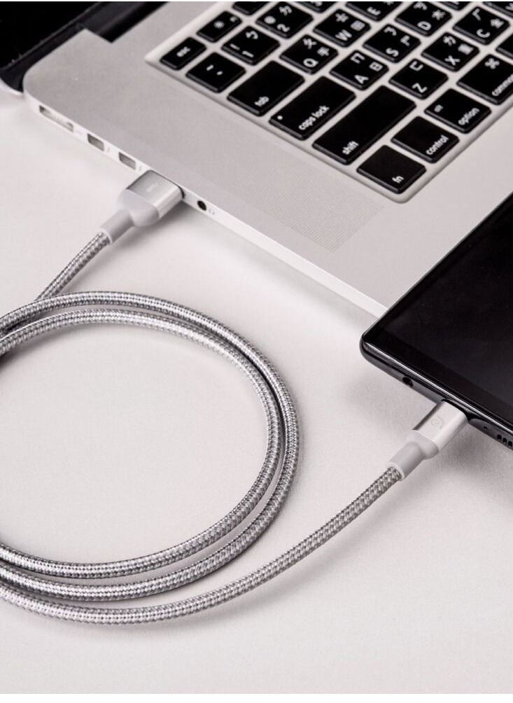ADAM ELEMENTS - ADAM ELEMENTS CASA M100 USB Type C Male to USB 3.0 Male Cable Metal Braid Grey - Image 1