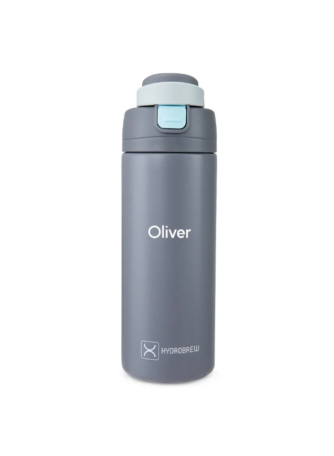 هيدروبرو Hydrobrew Personalized SipSwitch™ Insulated Water Bottle 720ml – Leakproof, Stainless Steel, Straw & Spout Lid -Graphite