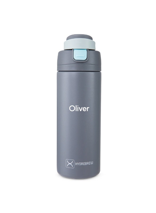 Hydrobrew Personalized SipSwitch™ Insulated Water Bottle 720ml – Leakproof, Stainless Steel, Straw & Spout Lid -Graphite - Image 1