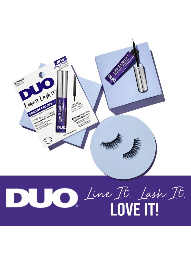 DUO Line It Lash It Adhesive Eyeliner Metallic Purple Waterproof LongLasting Lash Glue Liner for Strip Magnetic Lashes 012 oz - Image 4