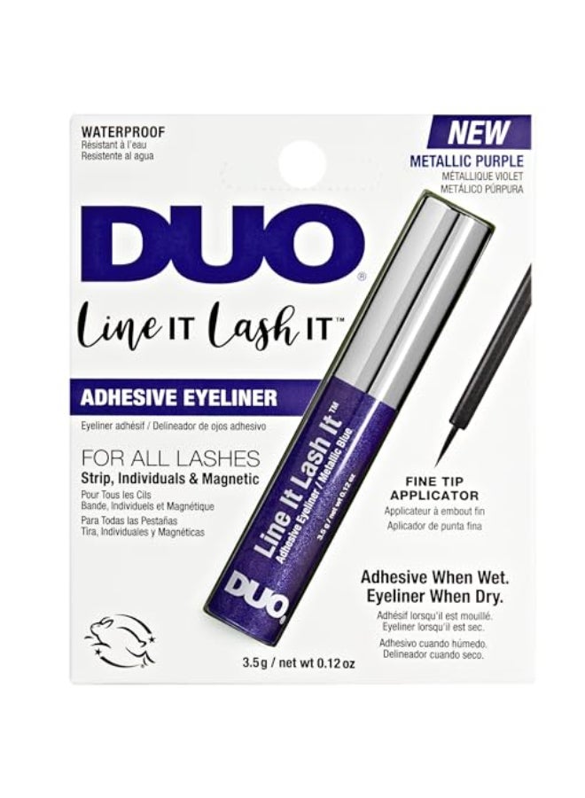 DUO Line It Lash It Adhesive Eyeliner Metallic Purple Waterproof LongLasting Lash Glue Liner for Strip Magnetic Lashes 012 oz - Image 1