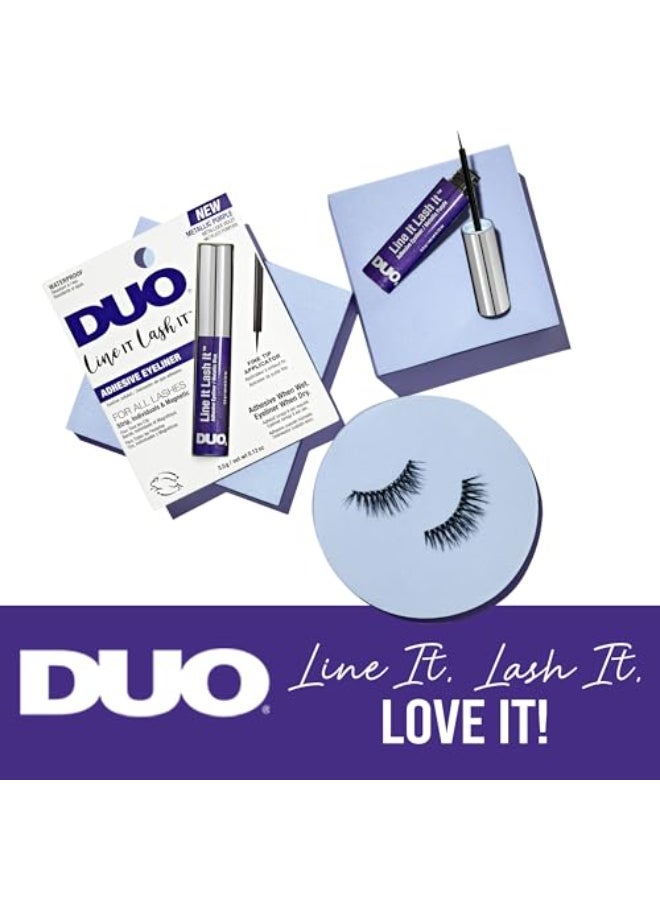 DUO Line It Lash It Adhesive Eyeliner Metallic Purple Waterproof LongLasting Lash Glue Liner for Strip Magnetic Lashes 012 oz - Image 3