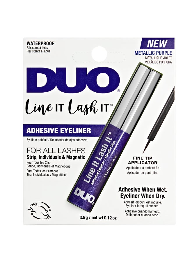 DUO Line It Lash It Adhesive Eyeliner Metallic Purple Waterproof LongLasting Lash Glue Liner for Strip Magnetic Lashes 012 oz - Image 2