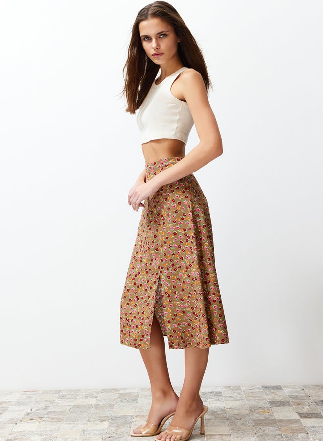 trendyol Floral Patterned Midi Woven Skirt  - Image 2