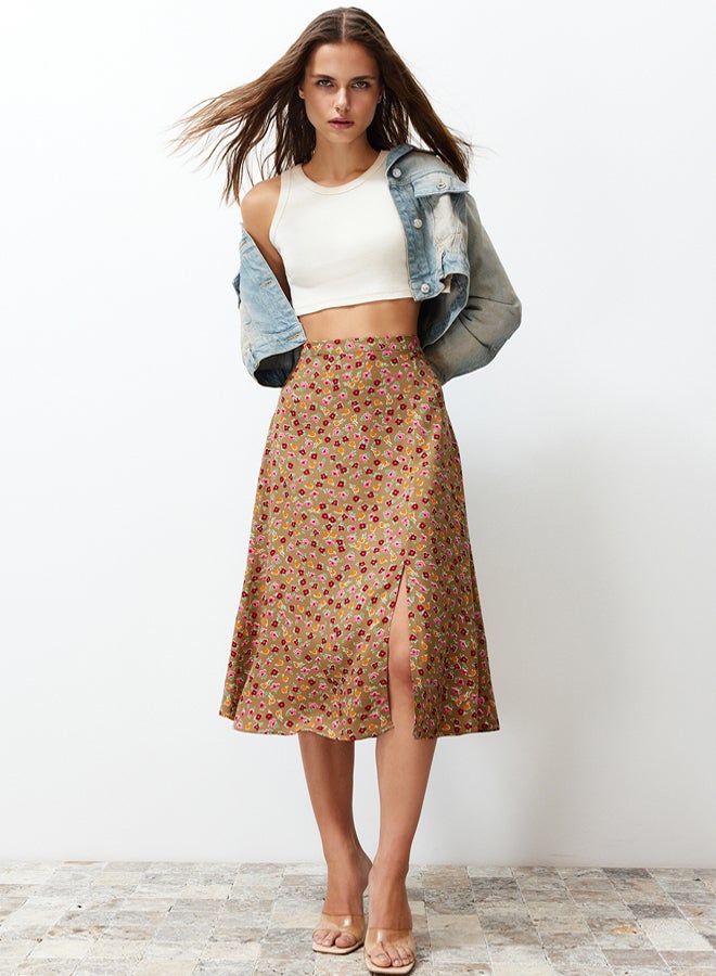 trendyol Floral Patterned Midi Woven Skirt  - Image 1