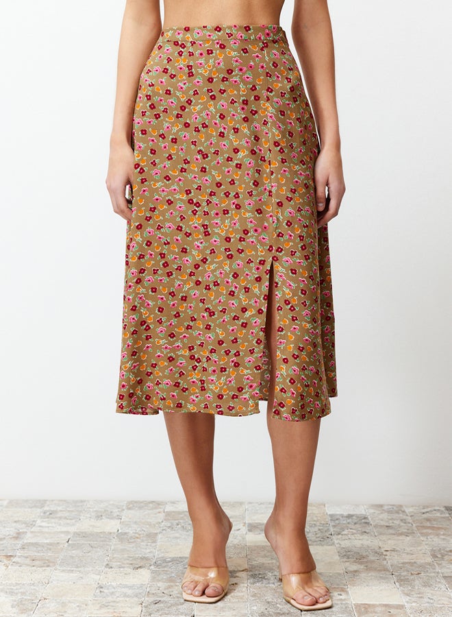 trendyol Floral Patterned Midi Woven Skirt  - Image 4